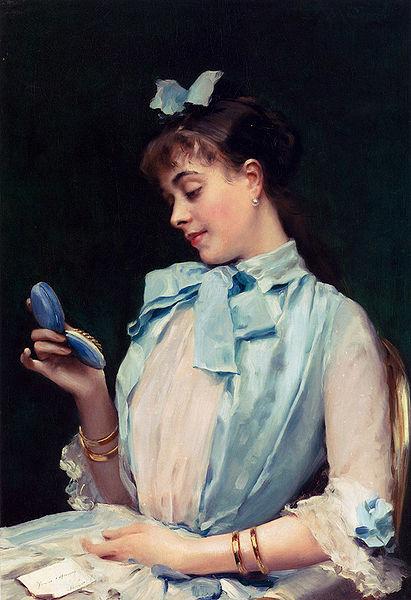 Raimundo Madrazo Portrait Of Aline Mason In Blue oil painting picture